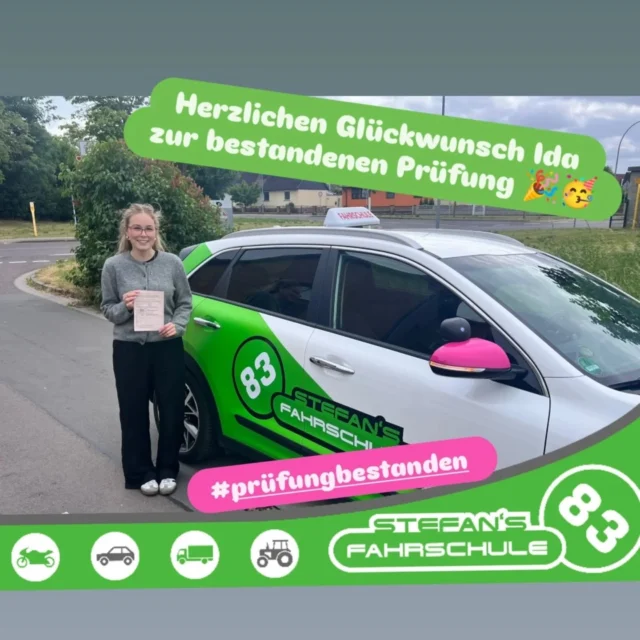 #stefansfahrschule83 
#prüfungbestanden 
#beimerstenmalbestanden 
#allesbeimerstenmalbestanden 
#b197führerschein
#fahrenlernenmitspaß 
#diegrünefahrschule 
#diefahrschuleinbernburg 
#führerscheinausbildung 
#führerschein #fahrschule 
#bernburgsaale #bernburg
#köthenanhalt #köthen